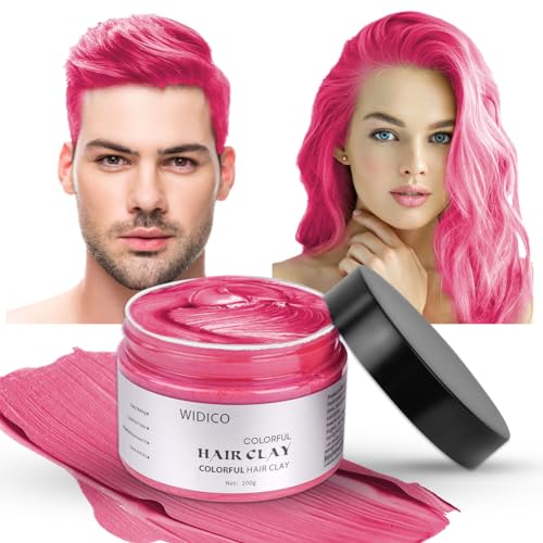 LOPHE Haartönung Temporäre Haarfarbe, Styling Haartone für Männer Frauen, Instant Hair Cream Mud Natürliche Frisur Pomade für Party, Cosplay & Halloween-100g (Rosa) von LOPHE