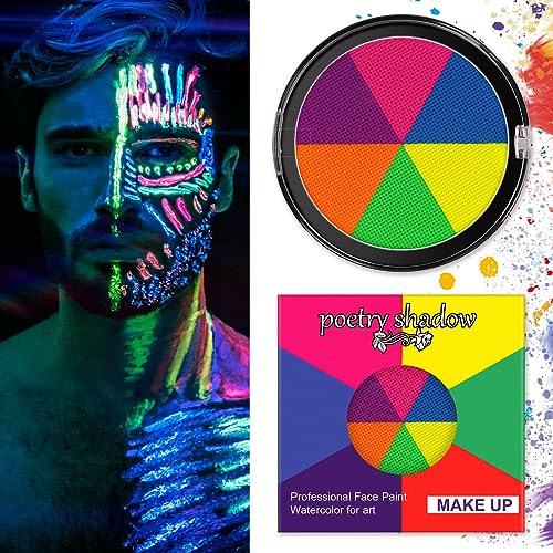 LOPHE Water Color Schminke, 30g Fluoreszierend Bodypainting Farben Schminke Kinder, Waschbar Theaterschminke Körperfarbe, Gesichtsfarbe Kinderschminke für Make up Karneval & Halloween Party(6 farben) von LOPHE