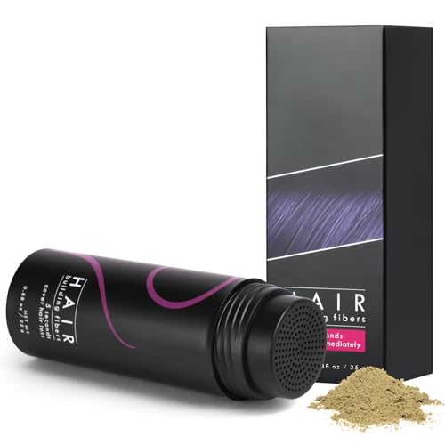 Streuhaar zur Haarverdichtung, 25g Haarpuder Vollem Haar in Sekunden Männer und Frauen, Natürlich Unsichtbar Ansatzpuder, Haarausfall und Lichtem Haar Powder(Helles Gold) von LOPHE