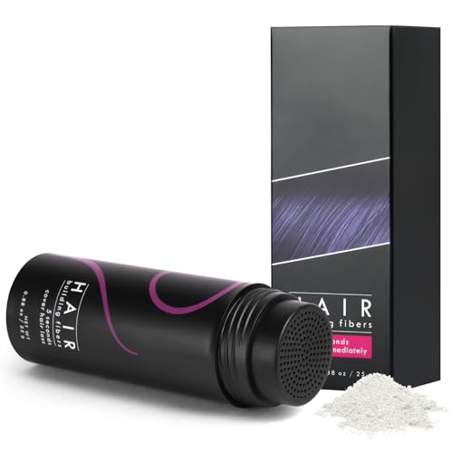 Streuhaar zur Haarverdichtung, 25g Haarpuder Vollem Haar in Sekunden Männer und Frauen, Natürlich Unsichtbar Ansatzpuder, Haarausfall und Lichtem Haar Powder(Weiß) von LOPHE
