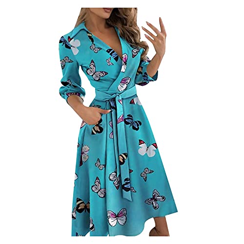 Damen Abendkleid Große Größen Partykleid Hohe Taillen Lose Wickelkleid Langes Kleid Edel Elegant Stilvolles Einfarbiges Frauenkleid Sommerkleider Cocktail Kleid Business Casual Kleider von LOPILY