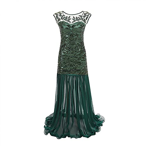 LOPILY Abendkleid Damen 20er Jahre Charleston Partykleid Perlendruck Paillettenkleider Glitzer Festlich Damenkleid Karneval Fasching Kostüm Vintage Cocktail Kleider Flapper Fransenkleid von LOPILY