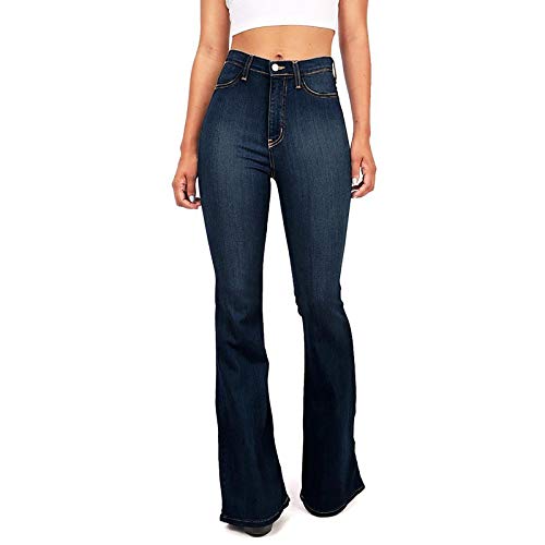 LOPILY Jeanshose Damen Hose High Waist mit Riss Retro Schlaghose Bootcuthose Farben Waschung Schlupfhose Denim Jeans Jerseyhose Vintage Hüfthose Damen Modisch von LOPILY
