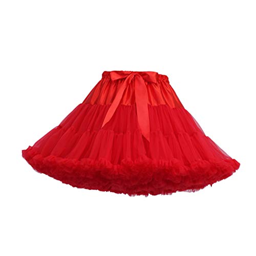 LOPILY Tüllrock Multi Schichten mit Schleife Mini Spitzenrock Faschingskostüme Faltenrock Tutu Ballet Damenrock Mesh Rock Petticoat Unterrock Cosplay Crinoline Underskirt Farbenfroh Partyrock von LOPILY