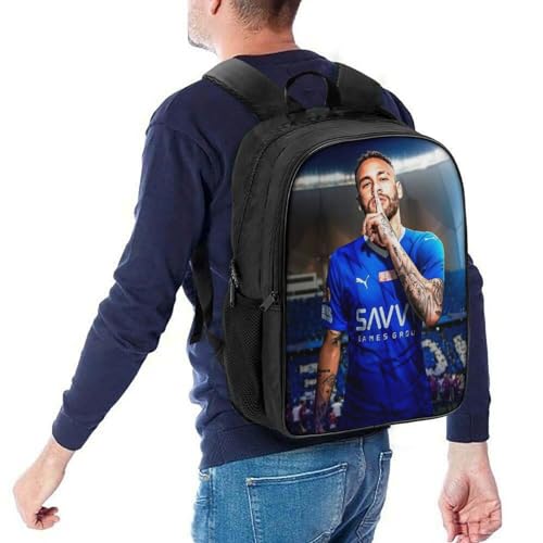 LOPUCK Rucksäcke Mädchen Kinder Schulrucksack Neymar Al Hilal Schultasche 3D Gedruckt Fußballspieler Schultasche Für Kinder Grund- Und Mittelschüler 16 zoll von LOPUCK