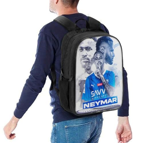 LOPUCK Schulrucksack Für Kinder 3D-gedruckter Neymar Al Hilal Rucksack Fußballspieler Rucksack Sportrucksäcke Für Jungen Und Mädchen Modischer Rucksack 16 zoll von LOPUCK