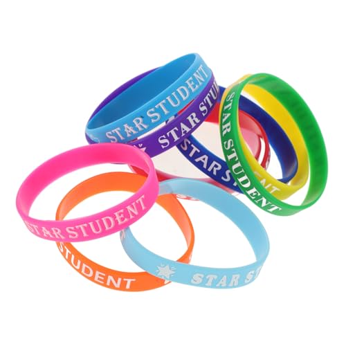 LOPUNER 10stücke Bunte Tierform-stern-armbänder Aus Silikon Ausgefallene Belohnungsarmbänder Für Schulkinder Geburtstagsarmbänder Für Schüler Positive Schülerarmbänder von LOPUNER