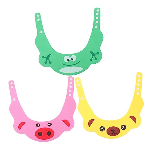 LOPUNER Duschhaube für Kinder 3 Stücke Einstellbare Badehaube Cartoon Kopfschutz für Babys Shampoo Visier Badewanne und Dusche Zubehör von LOPUNER