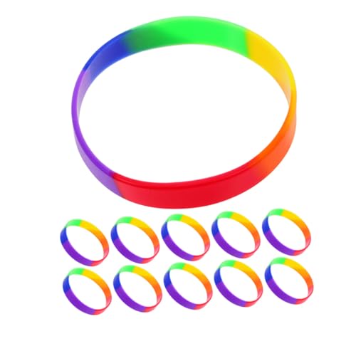 LOPUNER 42 Stück Teiliges Silikon Rainbow Armband Elastische Dehnbare Gummi Wristbands in Leuchtenden Regenbogenfarben Komfortabel Langlebig für Pride Month Festivals Lgbt Events und Party LOPUNER 42 Stück Teiliges Silikon Rainbow Armband Elastische Dehnbare Gummi Wristbands in Leuchtenden Regenbogenfarben Komfortabel Langlebig für Pride Month Festivals Lgbt Events und Party von LOPUNER