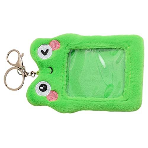 LOPUNER Cartoon Plüschkartenhülle für Karten Grüner Frosch für Lehrer Studenten und Büroangestellte Langlebig Leicht Wasserbeständig und Wiederverwendbar von LOPUNER