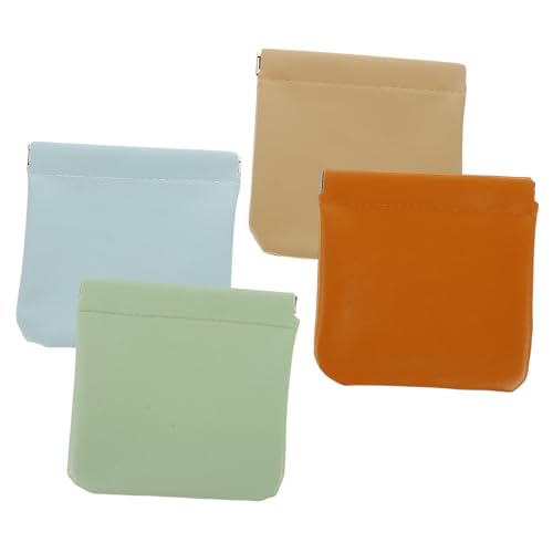 LOPUNER 4stücke Kosmetiktasche Klein Für Damen Make-up-Aufbewahrungstasche Mit Spiegel Tragbarer Lippenstifthalter Aus Kunstleder Reisekosmetiktasche Mit Selbstschließendem Design von LOPUNER