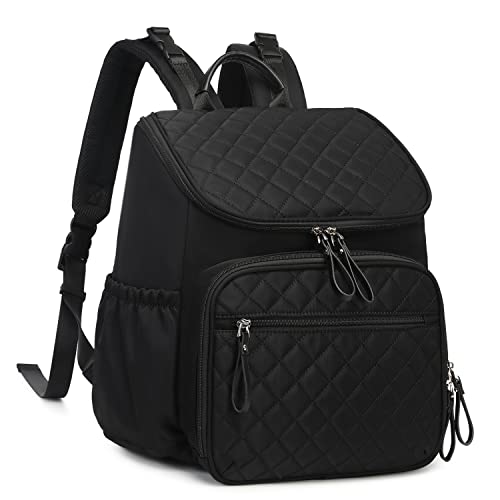 LORADI Baby Wickeltasche Großer Wickelrucksack mit Multifunktions-Babytaschen Passform für Kinderwage, Schwarz von LORADI