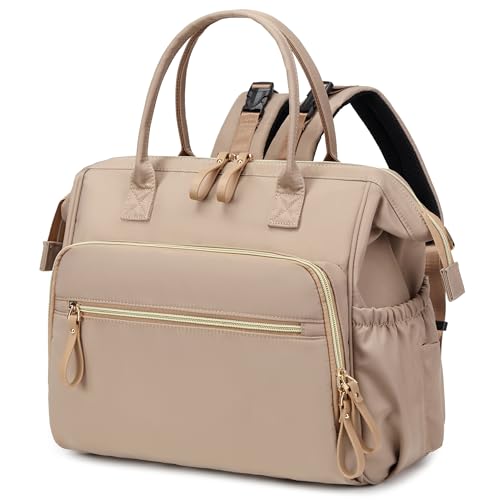 LORADI Wickeltasche mit großem Fassungsvermögen, wasserabweisendes Nylon, 3-Wege-Reiserucksack und Schultertasche mit Anti-Diebstahl-Taschen (Mocha Mousse) von LORADI