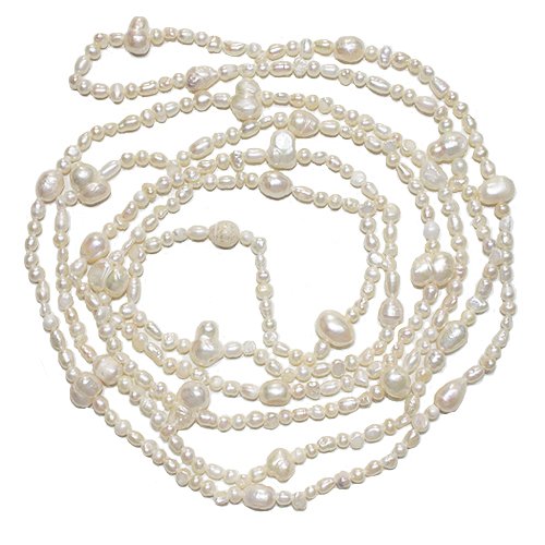 LORD OF LABEL echte Perlenkette endlos Creme PL9030 von LORD OF LABEL