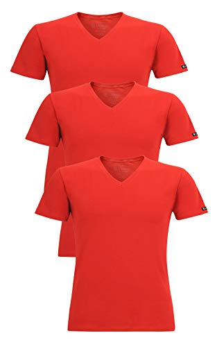 LORD 3er Pack Herren T-Shirt V-Neck, Unterhemd V-Ausschnitt, Baumwolle und Elastan, Slimfit XXL rot LORD 3er Pack Herren T-Shirt V-Neck, Unterhemd V-Ausschnitt, Baumwolle und Elastan, Slimfit XXL rot von LORD