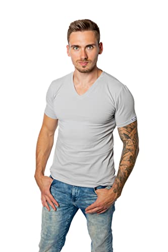 LORD T-Shirt V-Neck, Unterhemd V-Ausschnitt, Baumwolle und Elastan, Slimfit L hellgrau LORD T-Shirt V-Neck, Unterhemd V-Ausschnitt, Baumwolle und Elastan, Slimfit L hellgrau von LORD
