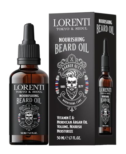 LORENTI TOKYO & SEOUL Argan Beard Oil 50ml Men | Bart Öl für die tägliche Bartpflege von 3-Tage-Bart bis Vollbart | Bartpflege Öl Männer Extra Glanz und Geschmeidigkeit | Bartöl herren von Lorenti