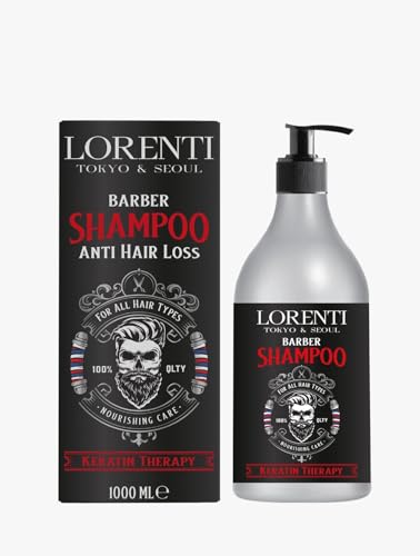 LORENTI TOKYO & SEOUL Barber Anti-Hairloss Shampoo Men 1000ml | Anti-Haarverlust Shampoo | Effektiv gegen Haarausfall | Stärkend, Regenerierend, Wachstumsfördernd | Shampoo für Männer von LORENTI TOKYO & SEOUL