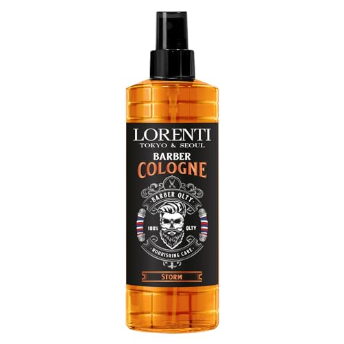 LORENTI TOKYO & SEOUL Barber Cologne 400ml STORM | After Shave Spray für Männer | Herren Rasur Duftwasser - Barber Eau de Cologne mit praktischen Pump-Spender | Erfrischend & Pflegend - EDC von Lorenti