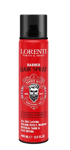 LORENTI TOKYO & SEOUL Barber Hair Spray Xxtra Strong 400ml | Haarspray Herren | Volumen Spray mit Starkem Halt | natürliches Finish ohne Verkleben | bis zu 24 h Halt | Friseur Haarstyling von Lorenti