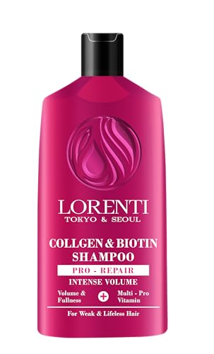 LORENTI TOKYO & SEOUL Collagen & Biotin Shampoo 630ml | kräftigendes Haarshampoo für feines & dünnes Haar, mit Vitamin B7 Biotin & Kollagen | Volumen Shampoo Damen & Herren von LORENTI TOKYO & SEOUL