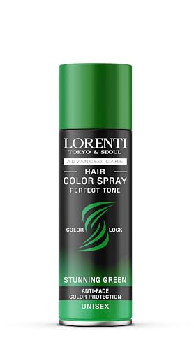 LORENTI TOKYO & SEOUL Color Haarspray Stunning Green - 150ml - Haar Farb-spray zum Verkleiden & Schminken für Karneval, Fasching, Halloween & Motto-Party - Haarfarbe Auswaschbar - Color Hair Spray von Lorenti