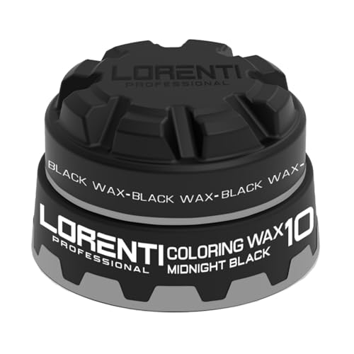 LORENTI TOKYO & SEOUL Color Hair Wax Schwarz No.10 150ml | Gel-Wax mit Wet-Effekt | Haarwachs mit Farbe und Glanz | Haargel Männer | hair gel wax | Color styling wax Black von LORENTI TOKYO & SEOUL