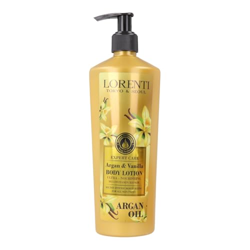 LORENTI TOKYO & SEOUL Damen Body Cream Lotion Argan Oil & Vanilla Body Lotion 400ml | Körpercreme mit Tiefenpflege | Körperlotion | Feuchtigkeitslotion | Körperpflege Frauen von Lorenti