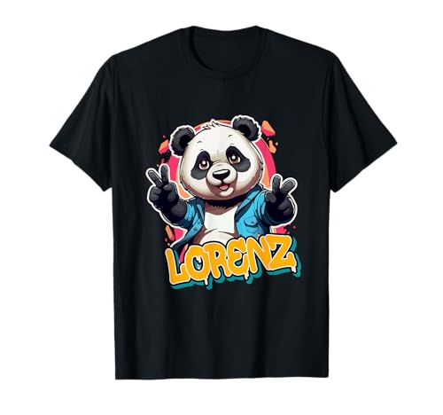 LORENZ - Schöner Jungen Name mit süßem Panda T-Shirt LORENZ - Schöner Jungen Name mit süßem Panda T-Shirt von LORENZ Sohn Enkel Geburtstag Geschenkideen