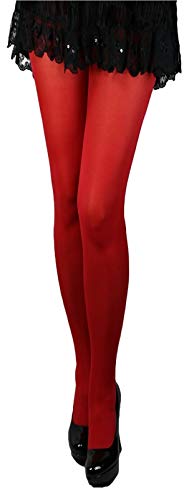 LORES 60 den Strumpfhose Damen weich matt 30 Farben S-XL blickdicht T-Band (S, rot) von LORES