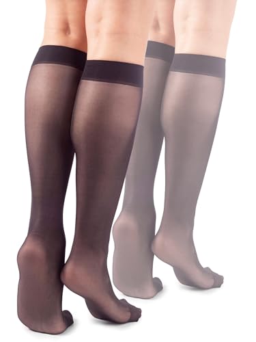 LORES Basic Damen Kniestrümpfe 15 DEN High Pop Matt Halbtransparente Strumpfhose 2 Paar Natalie, Fumo LORES Basic Damen Kniestrümpfe 15 DEN High Pop Matt Halbtransparente Strumpfhose 2 Paar Natalie, Fumo von LORES