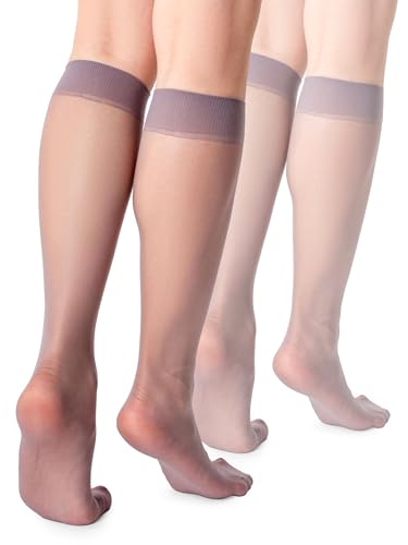 LORES Basic Damen Kniestrümpfe 15 DEN High Pop Matt Halbtransparente Strumpfhose 2 Paar Natalie, Silver LORES Basic Damen Kniestrümpfe 15 DEN High Pop Matt Halbtransparente Strumpfhose 2 Paar Natalie, Silver von LORES