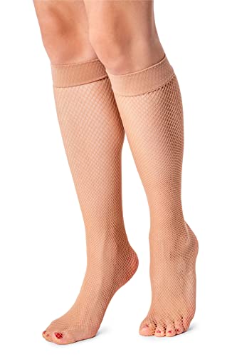 LORES Kniestrümpfe für Damen, Fischnetz-Stil, Einheitsgröße, Rautenmuster, Eli Visone, Einheitsgröße von LORES