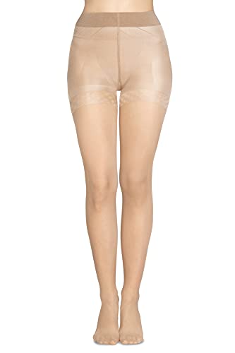 LORES Damen Push Up Strumpfhosen Brazil Effect Control Butt Lifting Strumpfhosen Beine Abnehmen, Natural L von LORES