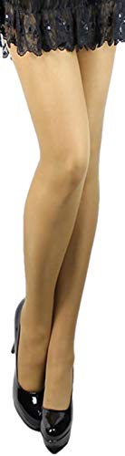 LORES Damen weiche Strumpfhose 30 den matt viele Farben S-XL blickdicht T-Band (L, beige-visone) von LORES