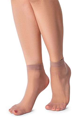 LORES Halbtransparente Damen-Socken, niedrig geschnitten, unsichtbar, knöchelhoch, Pop, Nylon, weicher Komfort, Einheitsgröße, 15 DEN, 2 Paar, Noiset, One size von LORES