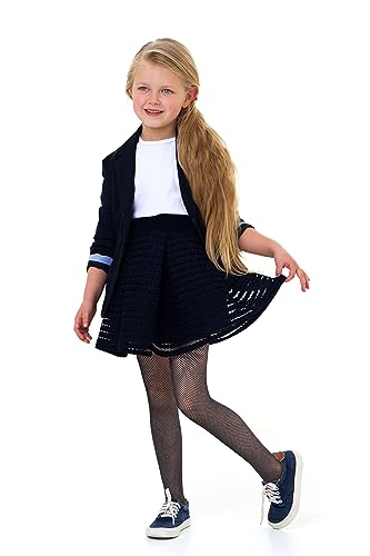 LORES Mädchen-Fischnetz-Strumpfhose für Kinder modisch einfarbig lässig bequem Ballett Cosplay Halloween Kostüm Tanz Kinder Spitze Schule Strumpfhosen, Nero 11/12 Jahre (146-152 cm) von LORES