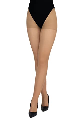LORES Nude Damen Strumpfhose 20 Denier Classic Plain Halbtransparente Vollstrümpfe Naturstrumpfhose Trocadero, Glace XL von LORES