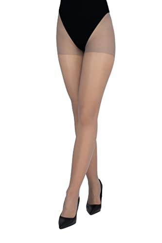 LORES Nude Damen Strumpfhose 20 Denier Classic Plain Halbtransparente Vollstrümpfe Naturstrumpfhose Trocadero, Silver L von LORES