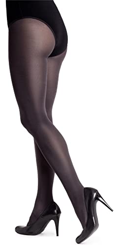 LORES Satin Damen Strumpfhose 100 DEN Dicker Glänzender Look Schlichter Glanz Blickdichte Vollstrümpfe Druckfreie Lucido, Antracite L von LORES