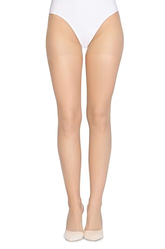 LORES Schlankheits Strumpfhose für Damen Anti-Cellulite und entspannend 20 DEN Oberschenkel für Damen mit abgestufter Kompression Büro-Freizeitstrumpfhose Estera20, Natural XL von LORES