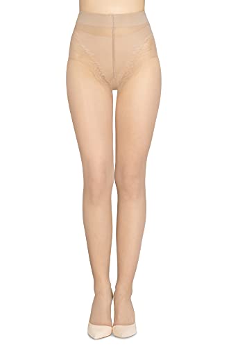 LORES Shaping Strumpfhose für Damen Thin Light Strumpfhose 20 DEN Compress Bikini Panty, Natural L von LORES