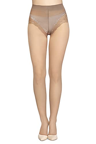 LORES Shaping Strumpfhose für Damen Thin Light Strumpfhose 20 DEN Compress Bikini Panty, Visone L von LORES