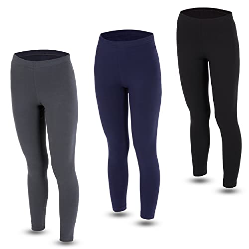 LOREZA® 3er Pack Mädchen Leggings Set lang Baumwolle (104-110 (4-5 Jahre), Mix 1) von LOREZA