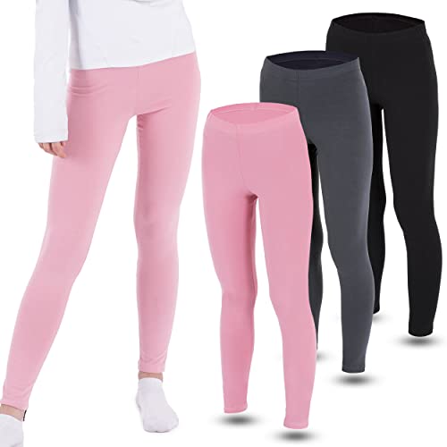 LOREZA® 3er Pack Mädchen Leggings Set lang Baumwolle (140-146 (10-11 Jahre), Mix 2) von LOREZA