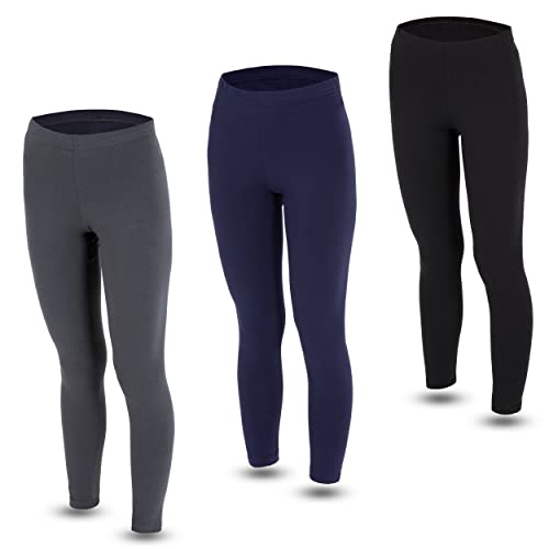 LOREZA® 3er Pack Mädchen Leggings Set lang Baumwolle (152-158 (12-13 Jahre), Mix 1) von LOREZA