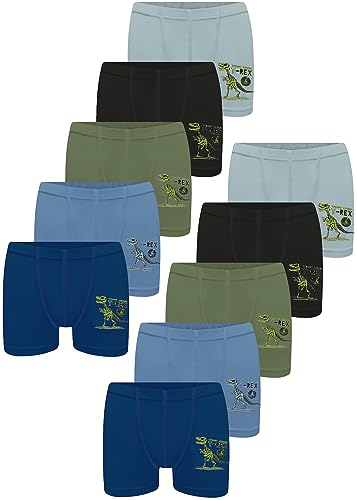 LOREZA ® 10 Jungen Boxershorts aus Baumwolle Unterhosen (104-110 (4-5Jahre), Modell 7) von LOREZA