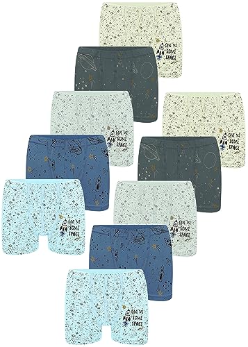 LOREZA ® 10 Jungen Boxershorts aus Baumwolle Unterhosen (116-122 (6-7Jahre), Modell 1) von LOREZA