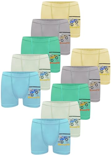 LOREZA ® 10 Jungen Boxershorts aus Baumwolle Unterhosen (128-134 (8-9Jahre), Modell 4) von LOREZA