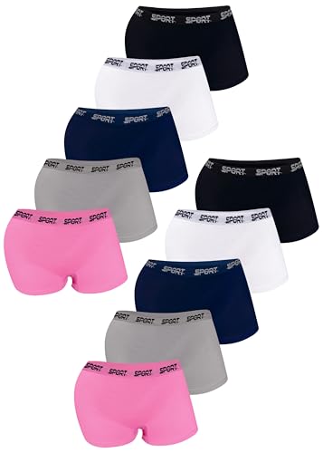 LOREZA ® 10 Mädchen Pantys Unterhosen Microfaser Retro-Pants Shorts Slips (122-134, Modell 3) von LOREZA